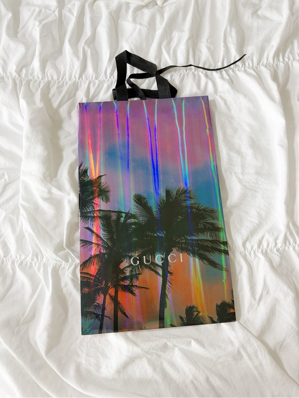 GUCCI Authentic Limited Edition Gucci 2019 Holiday Gift Bag With Palm Trees